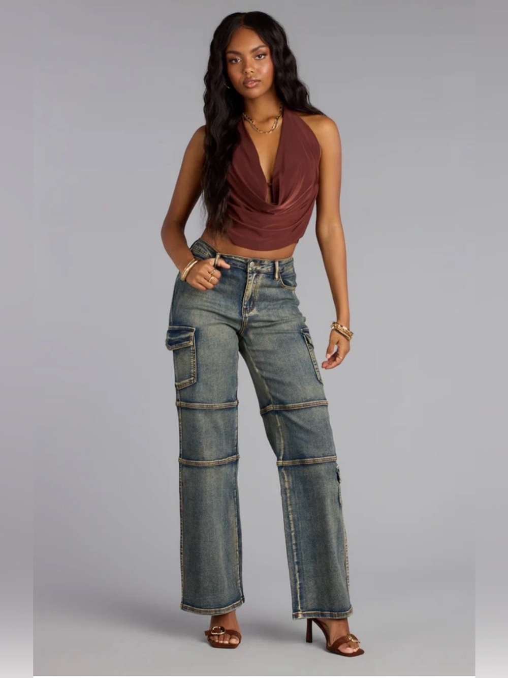 Windsor Off Duty Denim Cargo Pants, size small